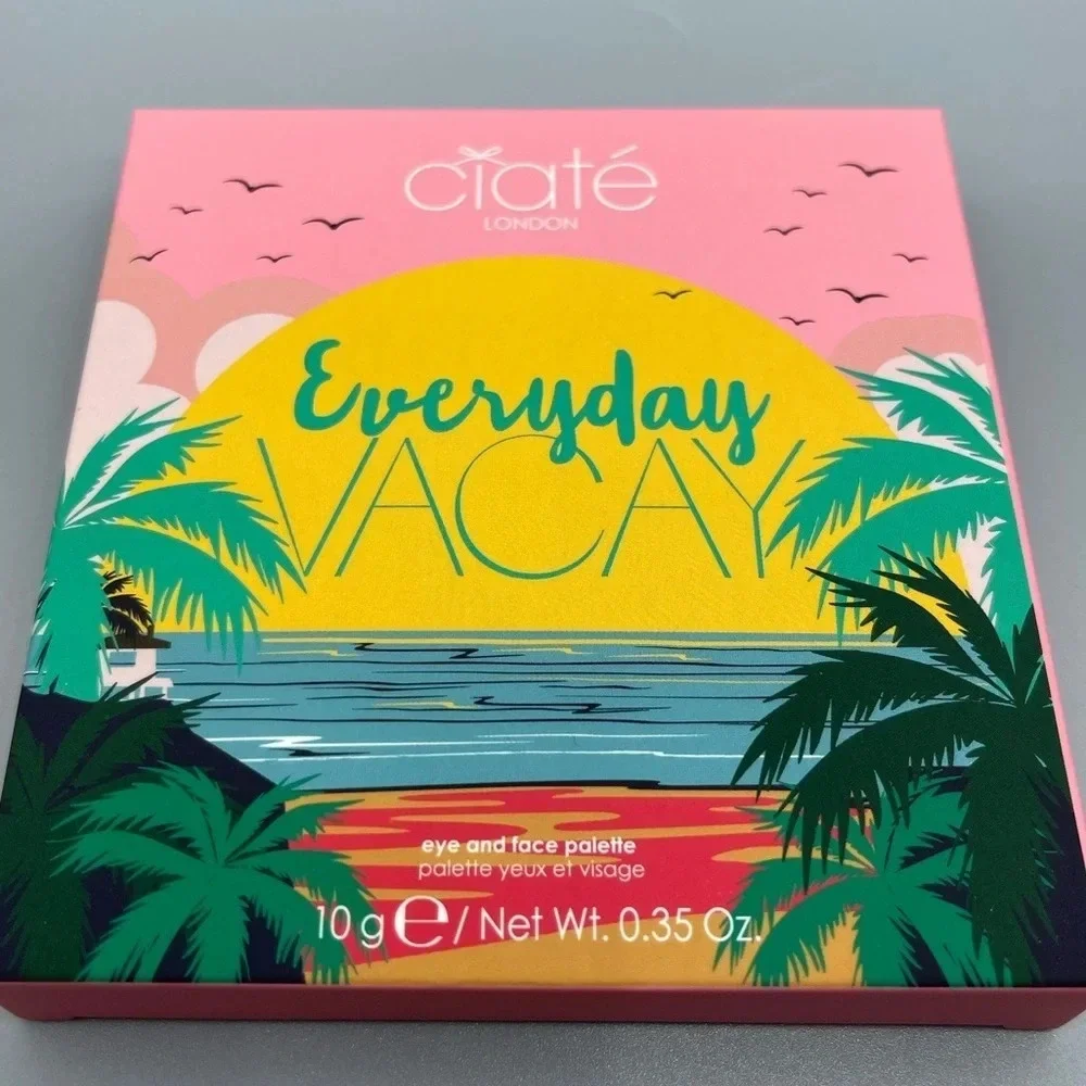 CIATÉ London's Everyday Vacay Eye & Face Palette Beachy Rose Gold Glam, NIB